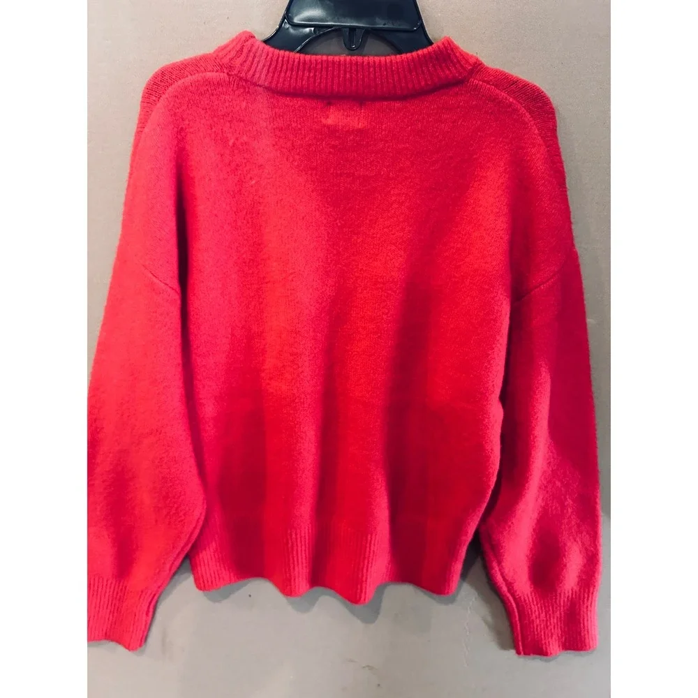 A New Day Sweater Weather Graphic Pullover Womens S Red Pink Excellent Knit - Picture 5 of 5